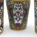 Tři pohárky, kalíšky, s barevnými emaily Tři pohárky, kalíšky, s barevnými emaily