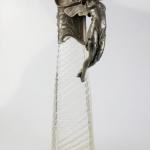 Secesní karafa s cínovou montáží Secesní karafa s cínovou montáží