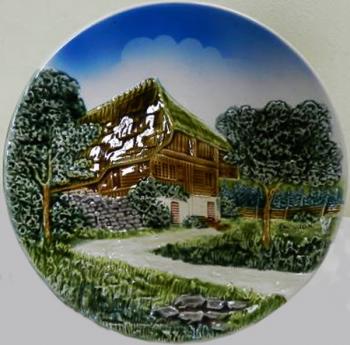 Talíř: Krajina s chalupou Talíř: Krajina s chalupou
