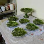 Nástolec + 6 misek s dekorem vinné révy Nástolec + 6 misek s dekorem vinné révy