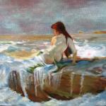 Osamělá Najáda na břehu moře Osamělá Najáda na břehu moře