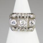 Art deco zlatý prsten s diamanty Art deco zlatý prsten s diamanty