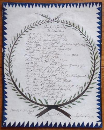 Dopis slečně z roku 1793 Dopis slečně z roku 1793