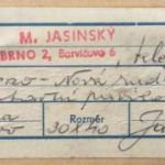 Jasinský M : Brno , dat. 1972 Jasinský M : Brno , dat. 1972
