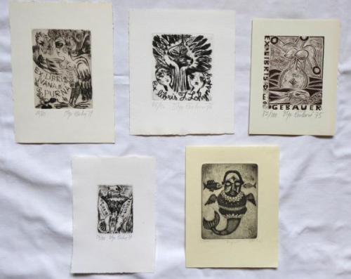 Olga Čechová - Čtyři ex libris, Rybář Olga Čechová - Čtyři ex libris, Rybář