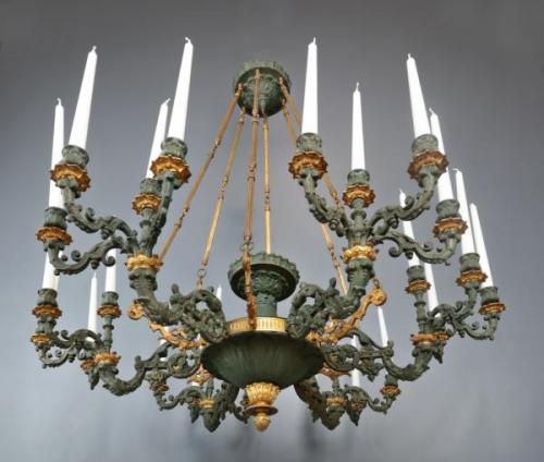 Palácový francouzský empírový lustr 24 svíček Palácový francouzský empírový lustr 24 svíček