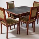 Starožitný Empírový hrací set stůl a židle Starožitný Empírový hrací set stůl a židle