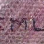 J. Emler - Pohled na městečko s kostelní věží J. Emler - Pohled na městečko s kostelní věží