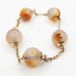 Zlatý náramek s acháty Zlatý náramek s acháty