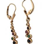 Zlaté ”bublinkové” náušnice s drahokamy Zlaté ”bublinkové” náušnice s drahokamy