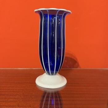 Loetz, Klášterský Mlýn, váza s bílými pruhy Loetz, Klášterský Mlýn, váza s bílými pruhy