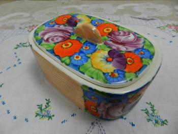 Art deco ručně malovaná dóza - Terra, Teplice Art deco ručně malovaná dóza - Terra, Teplice