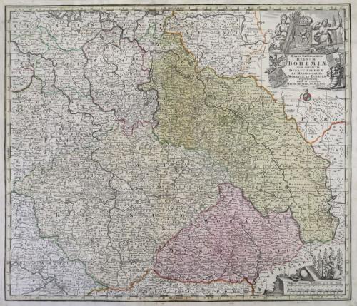Mappa Geografica Regnum Bohemiae… Silesiae, Moraviae et Lusatiae, 1740 Mappa Geografica Regnum Bohemiae… Silesiae, Moraviae et Lusatiae, 1740