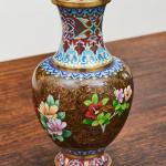 Cloisonné vázy – hnědé, ručně zdobené Cloisonné vázy – hnědé, ručně zdobené