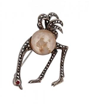 STŘÍBRNÁ BROŽ PŠTROS STŘÍBRNÁ BROŽ PŠTROS