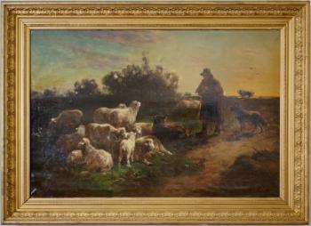 Pastýř se stádem ovcí Henry Schouten 144 X 105 cm Pastýř se stádem ovcí Henry Schouten 144 X 105 cm