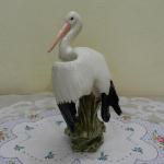 Malovaná keramická soška čápa Malovaná keramická soška čápa