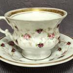 Šálek s podšálkem, zn. TPM, Carl Tielsch, 19.stol. Šálek s podšálkem, zn. TPM, Carl Tielsch, 19.stol.