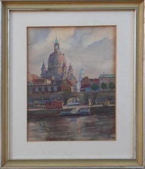 Pohled na Drážďany s Frauenkirche Pohled na Drážďany s Frauenkirche