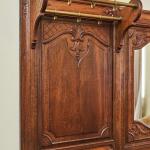 Starožitná neogotická věšáková stěna s lavicí Starožitná neogotická věšáková stěna s lavicí