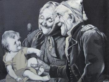 Gobelín - Radost z vnoučete (Francie)   Gobelín - Radost z vnoučete (Francie)