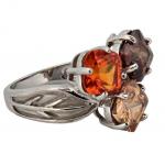 Stříbrný prsten barevný trojlístek Stříbrný prsten barevný trojlístek