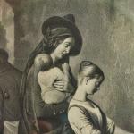 Rozdělování almužen - litografie v krásném rámu 92 Rozdělování almužen - litografie v krásném rámu 92