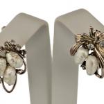 Autorské extravagantní stříbrné náušnice s perlami Autorské extravagantní stříbrné náušnice s perlami