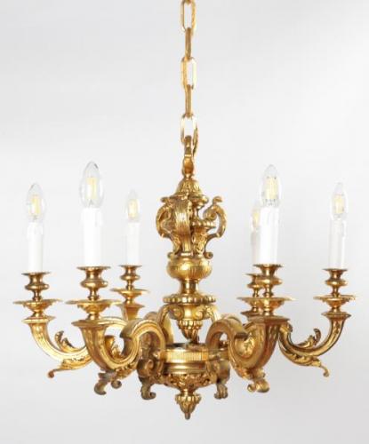 Starožitný lustr zlacený bronz Mazarin Starožitný lustr zlacený bronz Mazarin