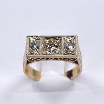 Zlatý prsten s brilianty Zlatý prsten s brilianty