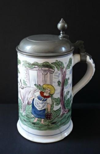 Fajánsová holba s pastýřkou Fajánsová holba s pastýřkou