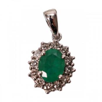 Zlatý přívěsek se smaragdem a diamanty Zlatý přívěsek se smaragdem a diamanty