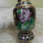 Zdobená modrá váza, cloisonné Zdobená modrá váza, cloisonné