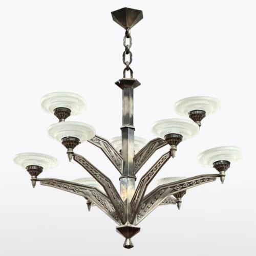 Velký lustr Art Deco, 1930s, Francie Velký lustr Art Deco, 1930s, Francie