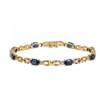 Zlatý náramek se safíry a diamanty Zlatý náramek se safíry a diamanty