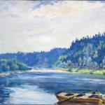 Vojtěch Pernica - Loďka na řece za slunného dne Vojtěch Pernica - Loďka na řece za slunného dne