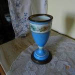 Malovaná petrolejová lampa v mosazné montáži Malovaná petrolejová lampa v mosazné montáži