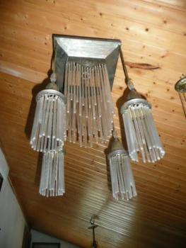 Lustr mosaz + sklo Lustr mosaz + sklo