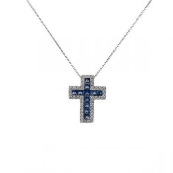 Zlatý náhrdelník s přírodními safíry a diamanty Zlatý náhrdelník s přírodními safíry a diamanty
