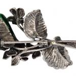 Stříbrná brož - fialky  Stříbrná brož - fialky