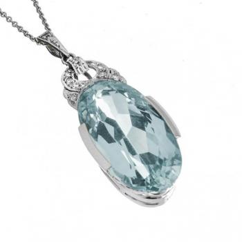 Zlatý závěs s akvamarínem a brilianty Zlatý závěs s akvamarínem a brilianty