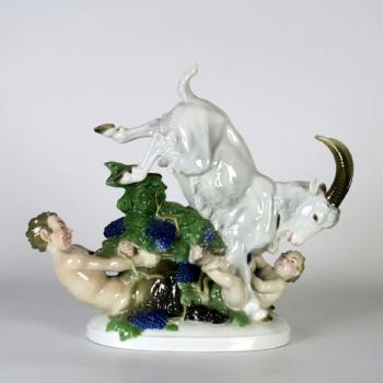 Pár putti s vínem a kozlem - Fraureuth Pár putti s vínem a kozlem - Fraureuth