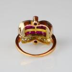 Zlatý prsten s rubíny a diamanty Zlatý prsten s rubíny a diamanty
