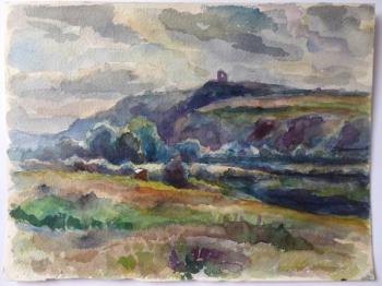 Jaroslav Riegel - Krajina se zříceninou na kopci Jaroslav Riegel - Krajina se zříceninou na kopci