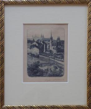 Bohumil Kozina - Vlak u nádraží Vyšehrad, Albertov Bohumil Kozina - Vlak u nádraží Vyšehrad, Albertov