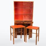 Vitrína s hnízdovými stolky, UP Závody v Brně, 1930, Art Deco Vitrína s hnízdovými stolky, UP Závody v Brně, 1930, Art Deco