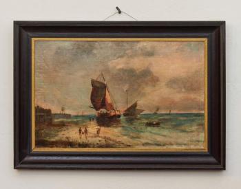 Rybářské lodě na pláži. Anonym Rybářské lodě na pláži. Anonym