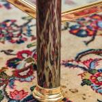 Designový konferenční stolek z čirého skla a kovu Designový konferenční stolek z čirého skla a kovu