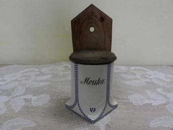 Keramická dóza na mouku, kubismus, značeno Keramická dóza na mouku, kubismus, značeno