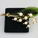 Zlatá brož s konvalinkami Zlatá brož s konvalinkami